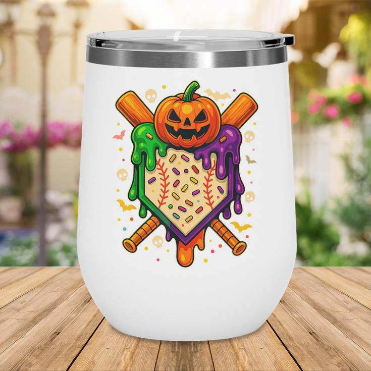 Baseball Drip Ice Cream Drip Halloween Baseball Lovers Wine Tumbler