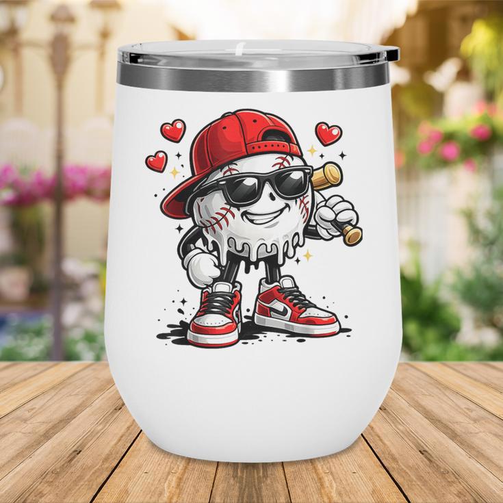 Baseball Drip Ice Cream Valentine’s Day Boys Kids Wine Tumbler