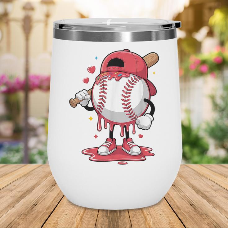 Baseball Drip Icecream Boy Kids Valentine Wine Tumbler