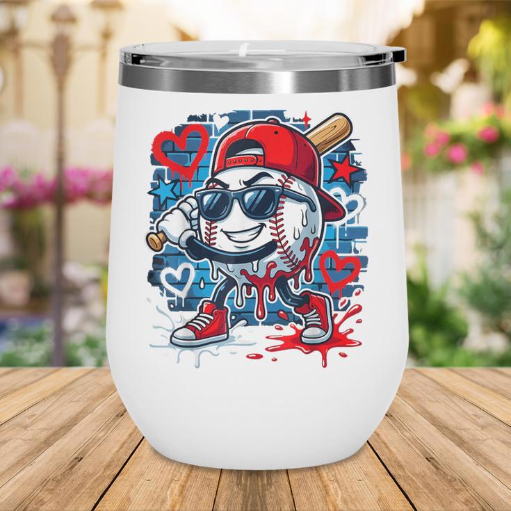 Baseball Drip Icecream Heart Valentine Day Boys Kids Red Wine Tumbler Baseball Drip Icecream Heart Valentine Day Boys Kids Red Wine Tumbler