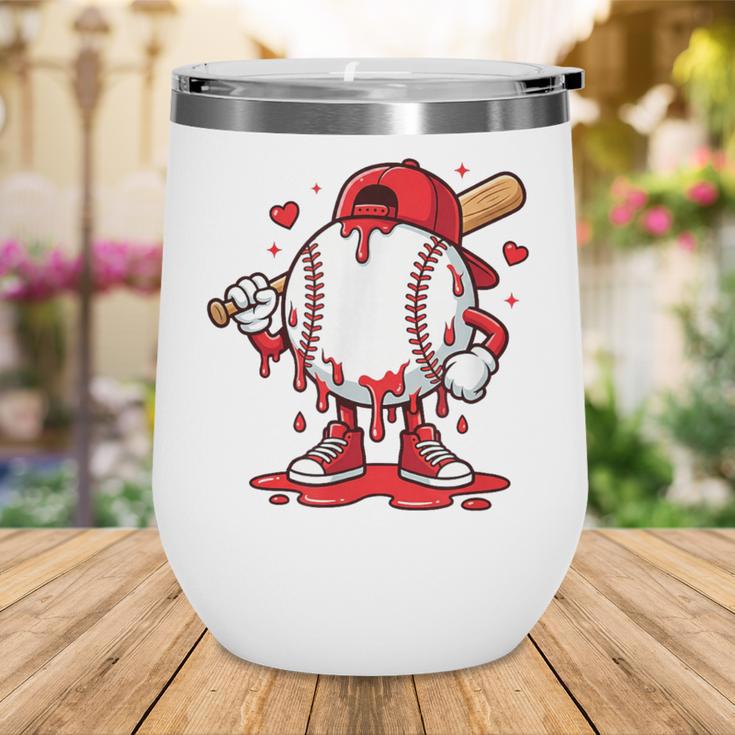 Baseball Drip Icecream Men Boy Valentine Wine Tumbler