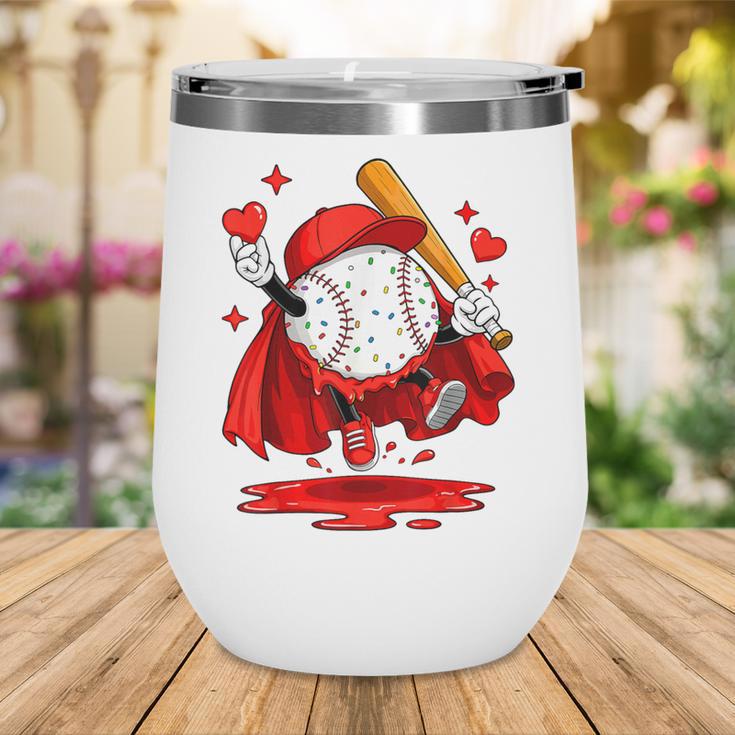 Baseball Drip Icecream Youth Boy Valentine Wine Tumbler Baseball Drip Icecream Youth Boy Valentine Wine Tumbler