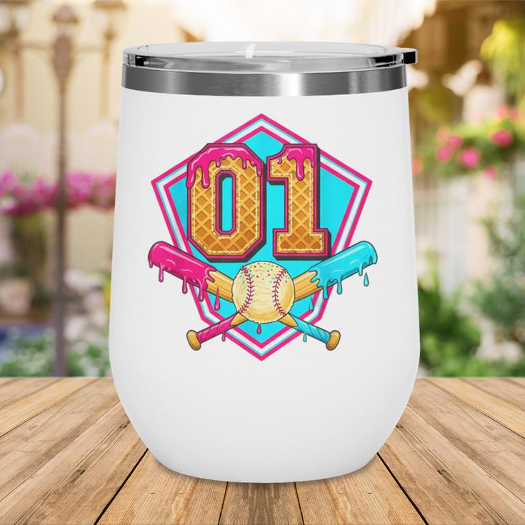 Baseball Drip Jersey Number 1 For Players & 1th Birthday Wine Tumbler Baseball Drip Jersey Number 1 For Players & 1th Birthday Wine Tumbler