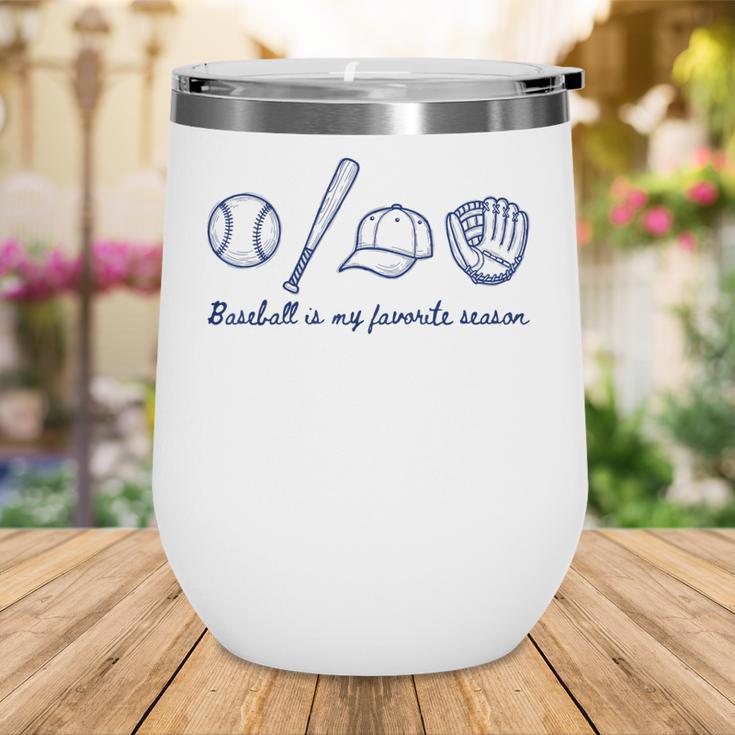 Baseball Is My Favorite Season Sports Minimalist Line Art Wine Tumbler