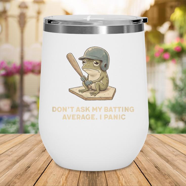 Baseball Frog Saying Batting Retro Artwork Wine Tumbler