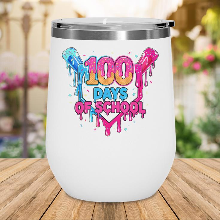 Baseball Ice Cream Drip 100 Days Of School Boys Girls 100th Wine Tumbler Baseball Ice Cream Drip 100 Days Of School Boys Girls 100th Wine Tumbler