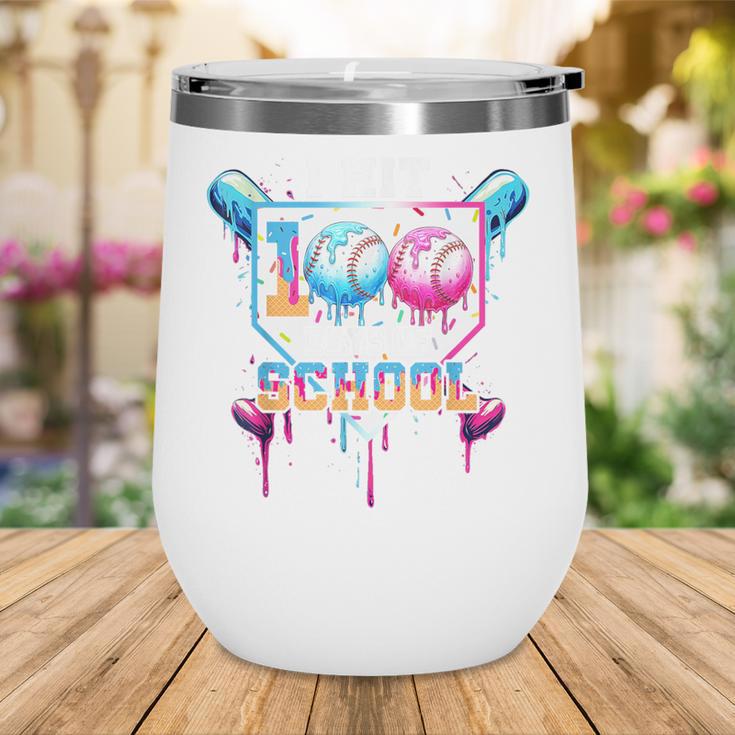 Baseball Ice Cream Drip I Hit 100 Days Of School Boys Kids Wine Tumbler Baseball Ice Cream Drip I Hit 100 Days Of School Boys Kids Wine Tumbler