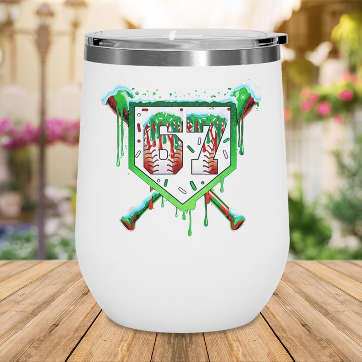 Baseball Ice Cream Drip Number 67 Six Seven Meme Christmas Wine Tumbler Baseball Ice Cream Drip Number 67 Six Seven Meme Christmas Wine Tumbler