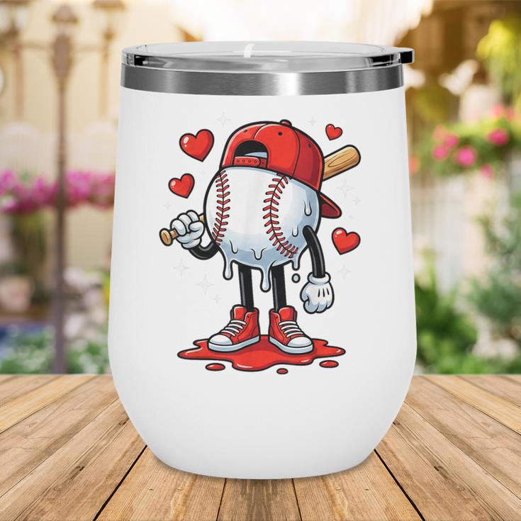 Baseball Ice Cream Drip Valentines Day Sports For Kids Boys Wine Tumbler Baseball Ice Cream Drip Valentines Day Sports For Kids Boys Wine Tumbler