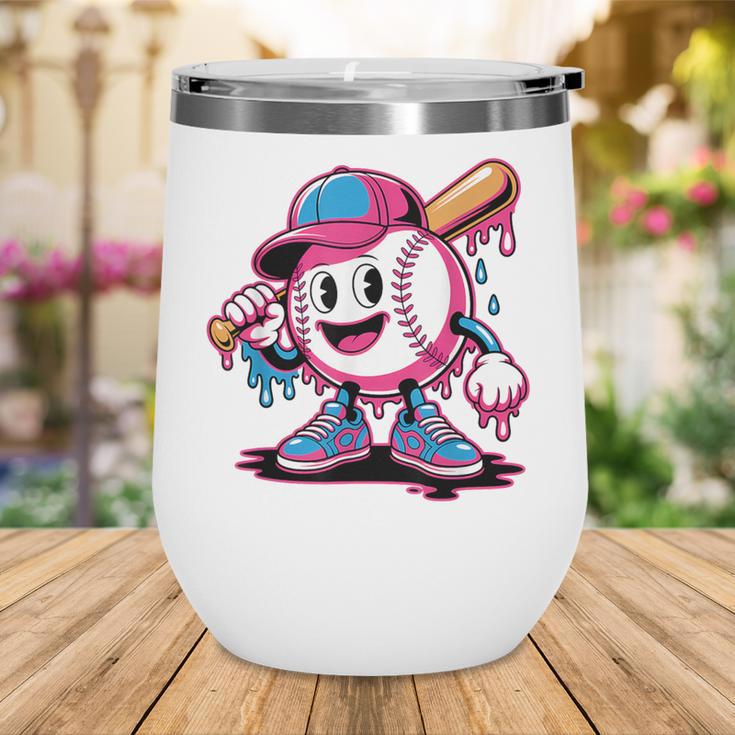 Baseball Ice Cream Shirt Cool Baseball Drip For Boys Wine Tumbler