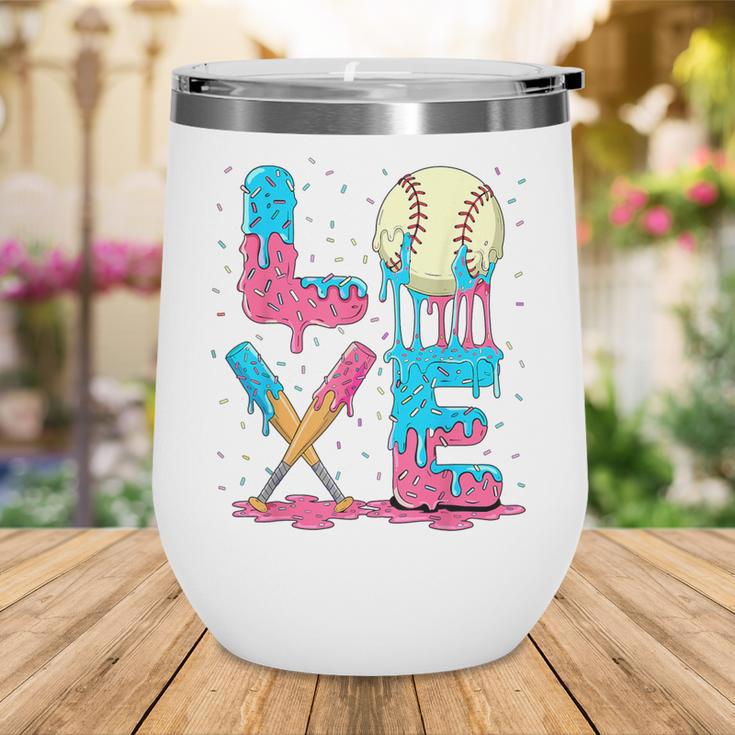 Baseball Love Drip Ice Cream Colorful Baseball Wine Tumbler