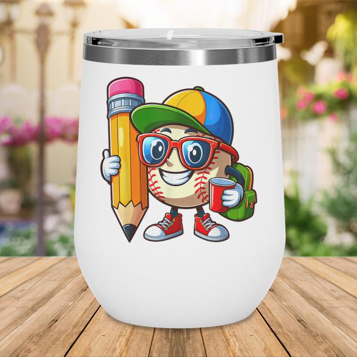 Baseball Lovers Pencil Back To School Kids Boys Girls Wine Tumbler Baseball Lovers Pencil Back To School Kids Boys Girls Wine Tumbler