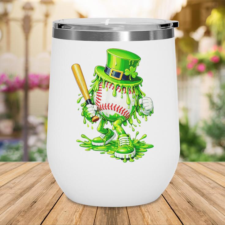 Baseball Player Ice Cream Drip Shamrocks St Patrick's Day Wine Tumbler Baseball Player Ice Cream Drip Shamrocks St Patrick's Day Wine Tumbler