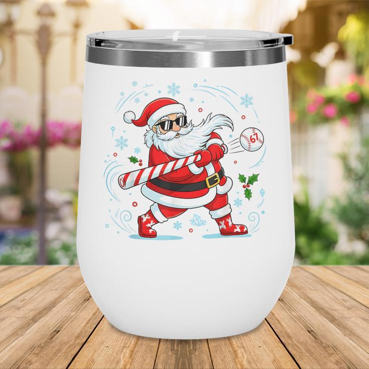 Baseball Santa 67 Christmas Xmas Pajamas Boys Kid Wine Tumbler