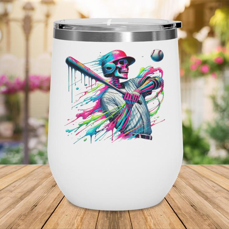 Baseball Skeleton Ice Cream Drip Baseball Boys Youth Wine Tumbler Baseball Skeleton Ice Cream Drip Baseball Boys Youth Wine Tumbler
