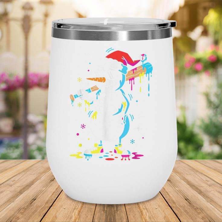 Baseball Snowman Drip Cool Christmas Men Boys Girls Wine Tumbler
