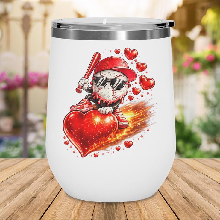 Baseball Valentine's Day Drip Ice Cream Team Wine Tumbler Baseball Valentine's Day Drip Ice Cream Team Wine Tumbler