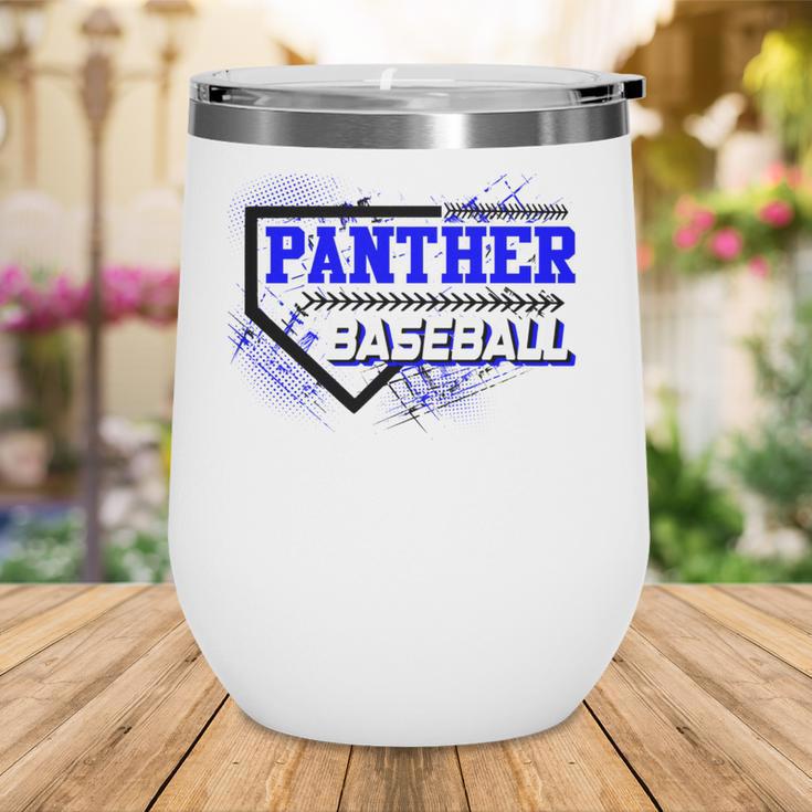Blue Panther Baseball Home Plate Game Day Mascot Panther Wine Tumbler