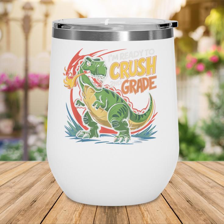Boy Kid Ready To Crush 2nd Grade Dinosaur Back To School Wine Tumbler Boy Kid Ready To Crush 2nd Grade Dinosaur Back To School Wine Tumbler