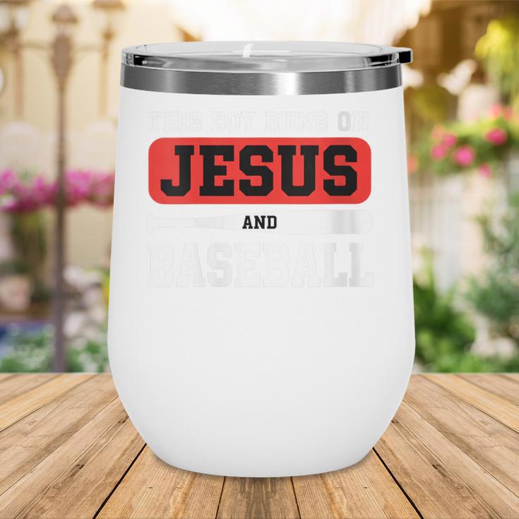 This Boy Runs On Jesus And Baseball Christian Baseball Wine Tumbler