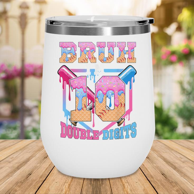 Boys 10 Double Digits 10th Birthday Ice Cream Baseball Drip Wine Tumbler Boys 10 Double Digits 10th Birthday Ice Cream Baseball Drip Wine Tumbler