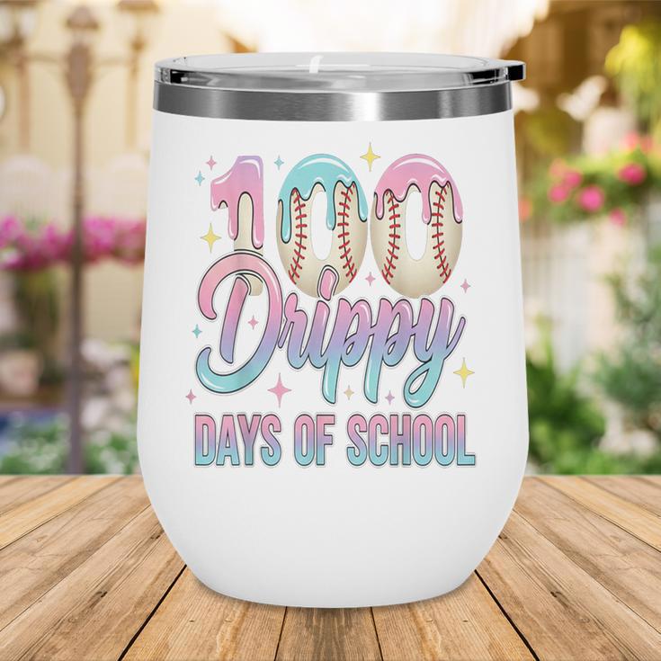 Boys Kids 100 Drippy Days Of School Baseball Drip Ice Cream Wine Tumbler Boys Kids 100 Drippy Days Of School Baseball Drip Ice Cream Wine Tumbler