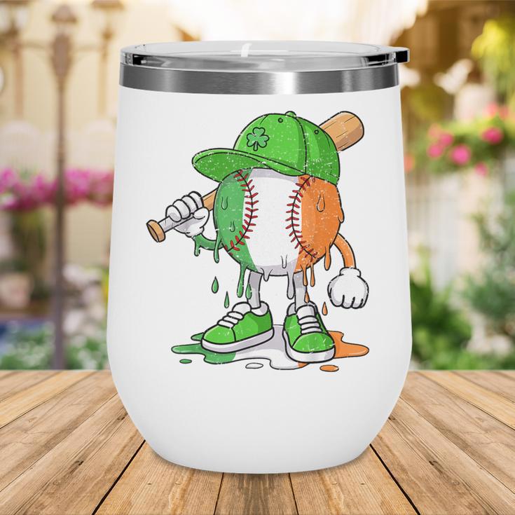Boys St Patricks Day Irish Flag Kids Baseball Ice Cream Drip Wine Tumbler