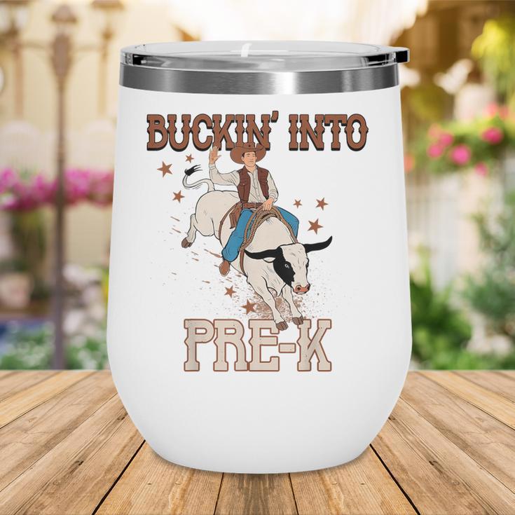Buckin' Into Pre-K Back To School Cowboy Western Wine Tumbler
