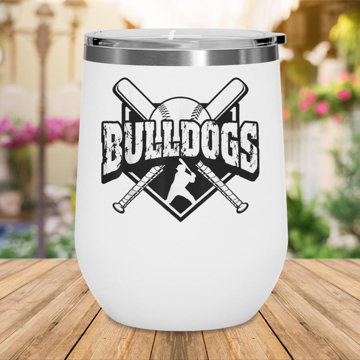 Bulldogs Baseball Back To School Spirit Wine Tumbler