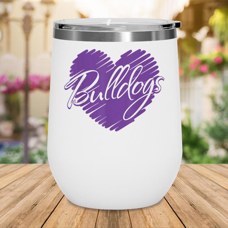 Bulldogs Heart Back To School Spirit P Wine Tumbler