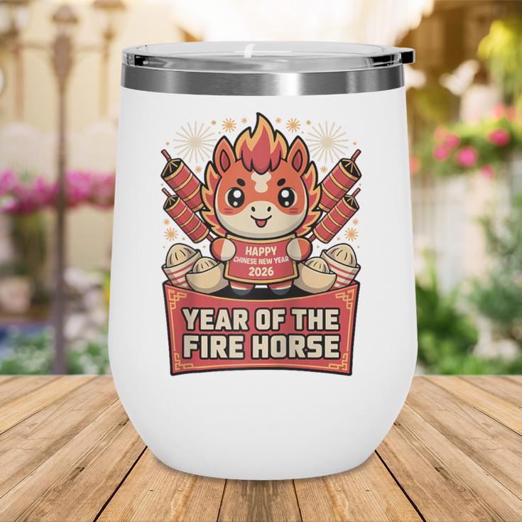 Chinese New Year 2026 Fire Horse Celebration Raglan Baseball Tee Wine Tumbler