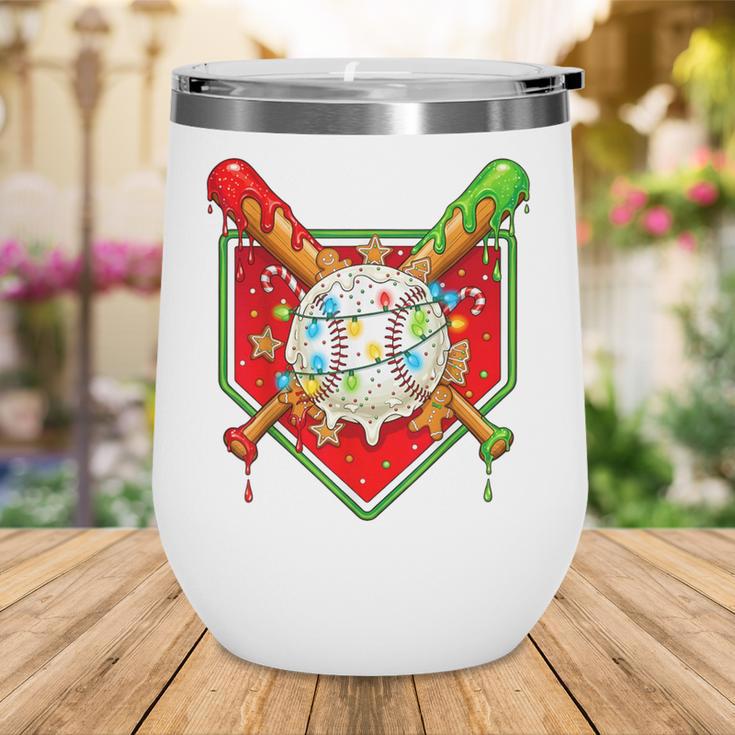 Christmas Baseball Ice Cream Drip Men Women Kids Wine Tumbler