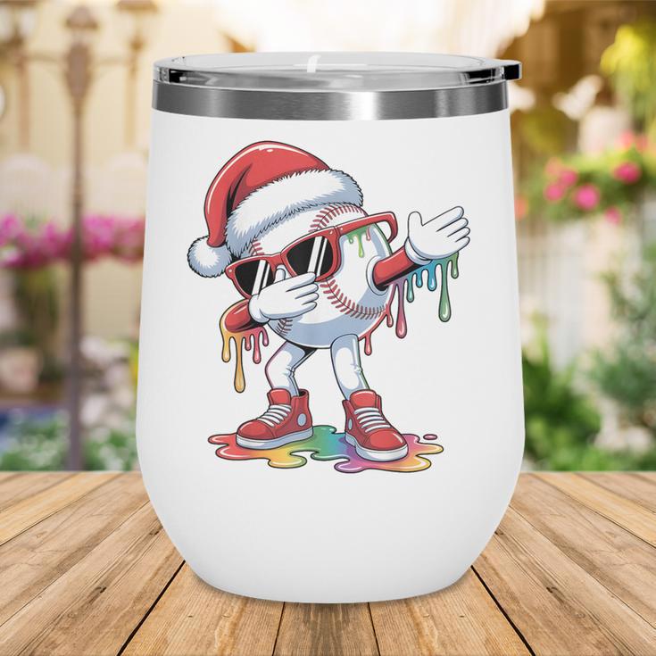 Christmas Baseball Ice Cream Dripping Santa Baseball Drip Wine Tumbler Christmas Baseball Ice Cream Dripping Santa Baseball Drip Wine Tumbler