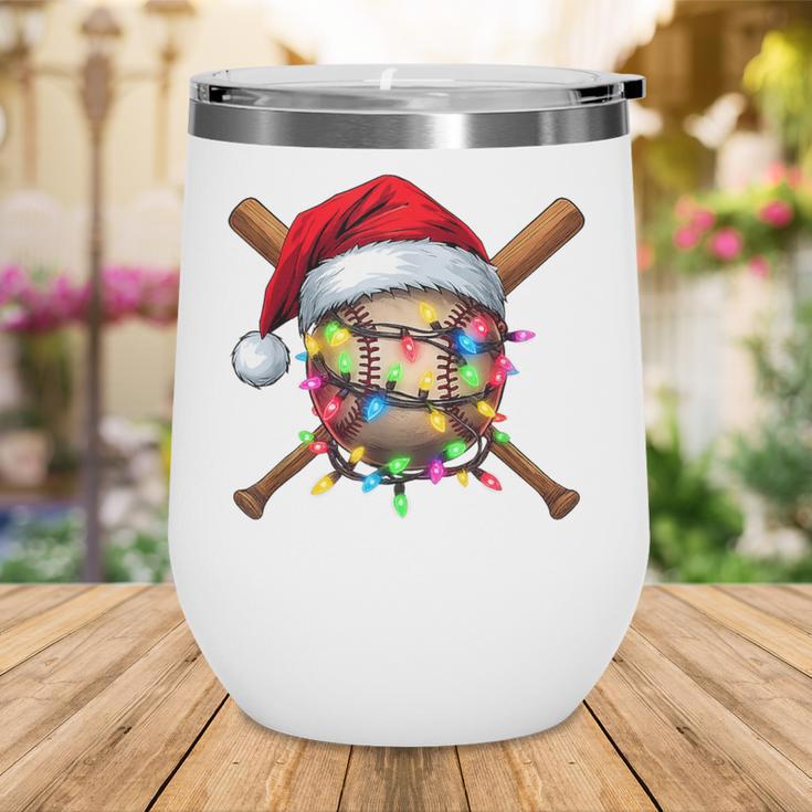 Christmas Baseball Pajama Santa For Men Boys Girls Kids Xmas Wine Tumbler Christmas Baseball Pajama Santa For Men Boys Girls Kids Xmas Wine Tumbler