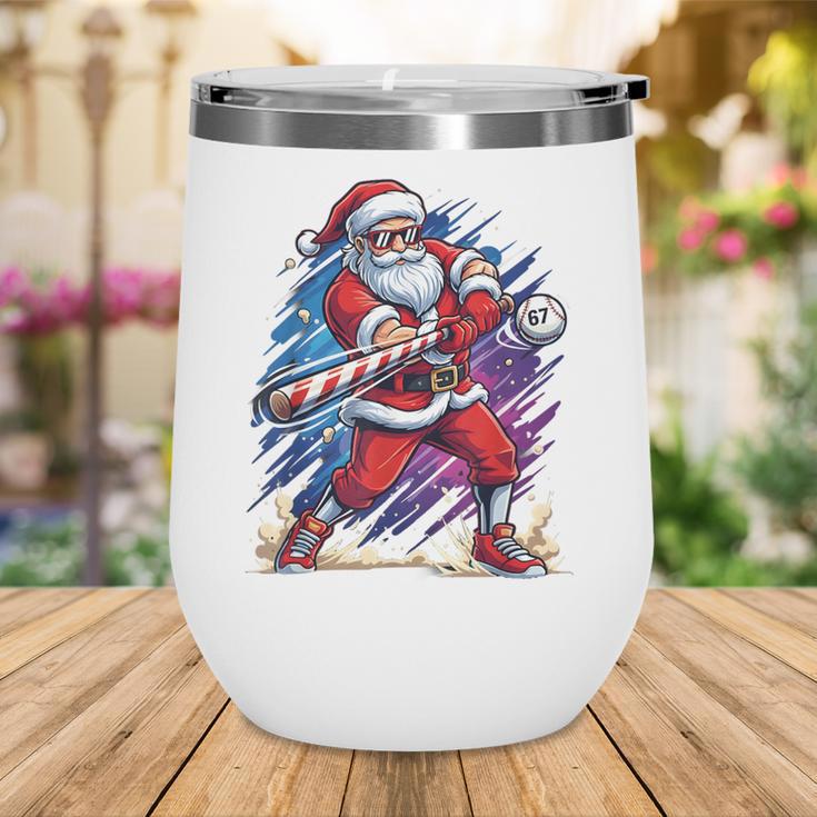Christmas Baseball Santa Game Day Xmas Boys Kids Men Wine Tumbler Christmas Baseball Santa Game Day Xmas Boys Kids Men Wine Tumbler