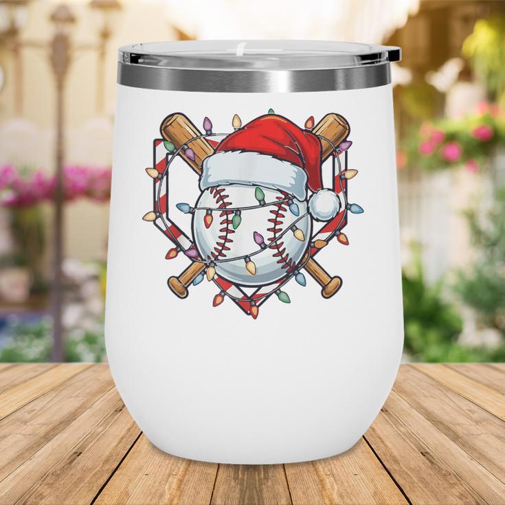 Christmas Baseball Santa Hat For Baseball Players Fans Wine Tumbler Christmas Baseball Santa Hat For Baseball Players Fans Wine Tumbler