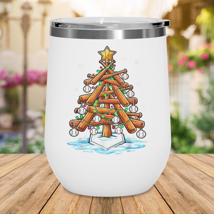 Christmas Baseball Tree Lights Xmas Wine Tumbler Christmas Baseball Tree Lights Xmas Wine Tumbler