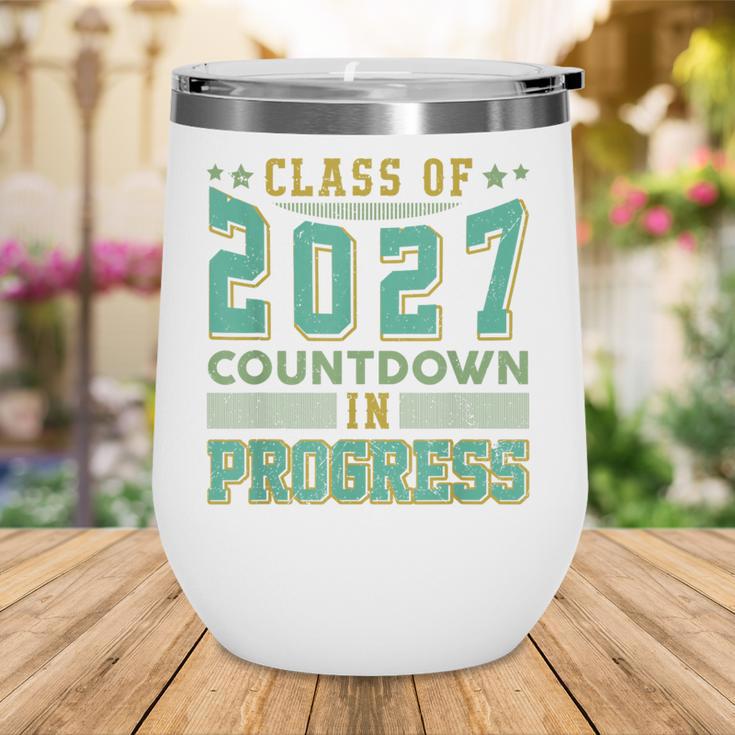 Class Of 2027 Countdown In Progress Fun Back To School Retro Wine Tumbler