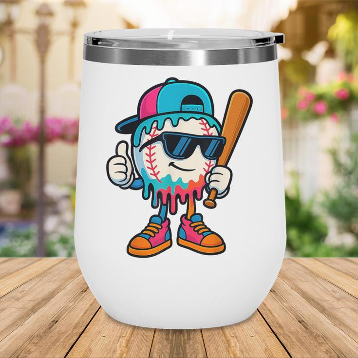 Cool Baseball Drip For Boys Ice Cream Drip Baseball Kids Wine Tumbler Cool Baseball Drip For Boys Ice Cream Drip Baseball Kids Wine Tumbler