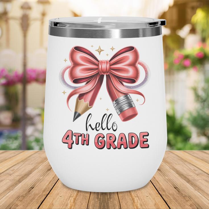 Coquette 4th Grade First Day Of Back To School Girls Outfits Wine Tumbler Coquette 4th Grade First Day Of Back To School Girls Outfits Wine Tumbler
