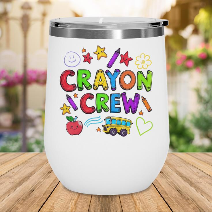 Crayon Crew Cute Back To School Wine Tumbler Crayon Crew Cute Back To School Wine Tumbler
