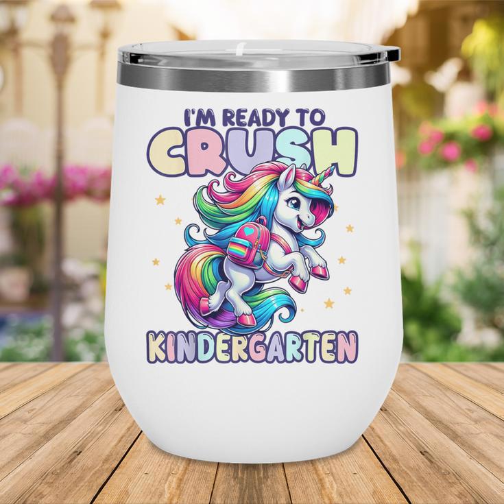 Crush Kindergarten Girls Back To School Unicorn First Day Wine Tumbler Crush Kindergarten Girls Back To School Unicorn First Day Wine Tumbler