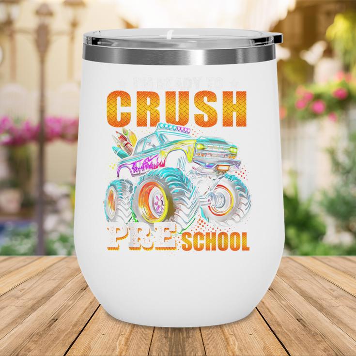 Crush Preschool Monster Truck Back To School Kids Boys Wine Tumbler