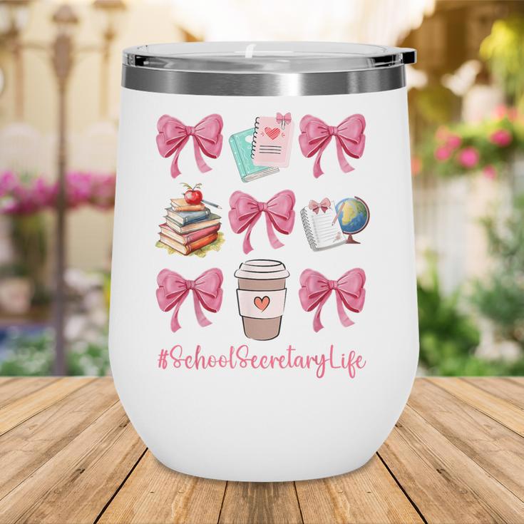 Cute Coquette Bows School Secretary Life Back To School Wine Tumbler