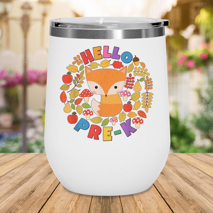 Cute Fox Back To School Woodland Animal Pre-K Wine Tumbler