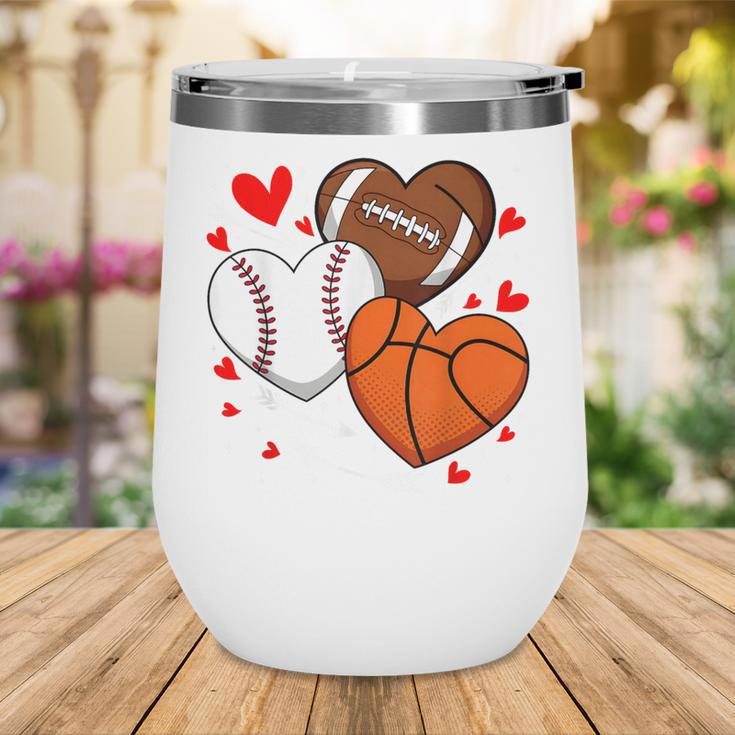 Cute Heart Baseball Basketball Football Valentine Boy Men Wine Tumbler Cute Heart Baseball Basketball Football Valentine Boy Men Wine Tumbler