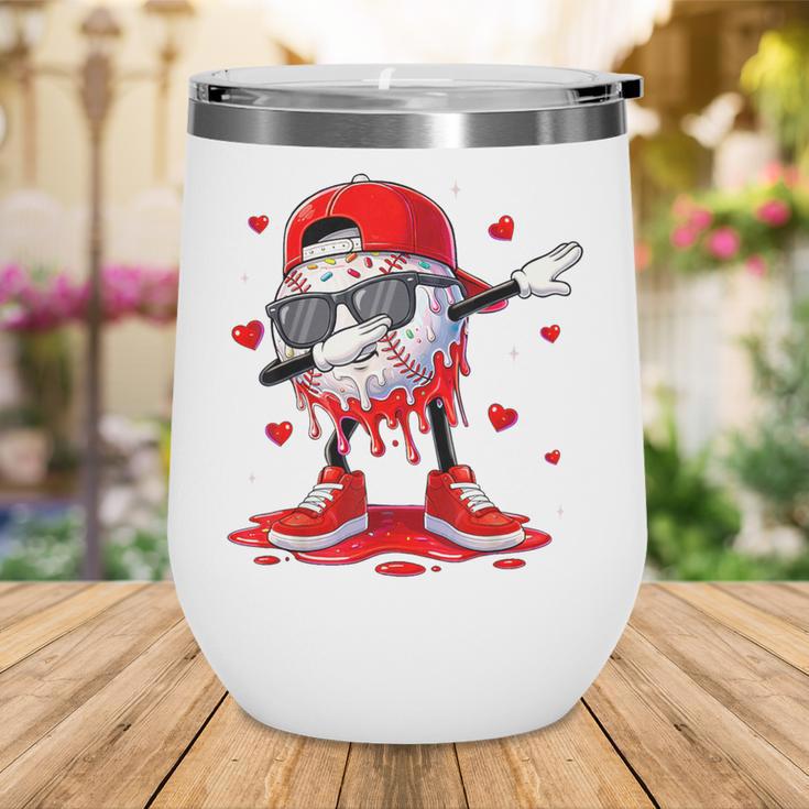 Dabbing Baseball Drip Ice Cream Youth Boy Valentines Day Wine Tumbler Dabbing Baseball Drip Ice Cream Youth Boy Valentines Day Wine Tumbler