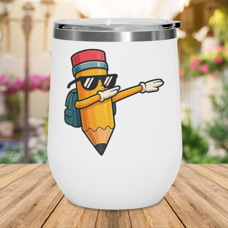 Dabbing Pencil Dancing Back To School First Day Student Boys Wine Tumbler Dabbing Pencil Dancing Back To School First Day Student Boys Wine Tumbler