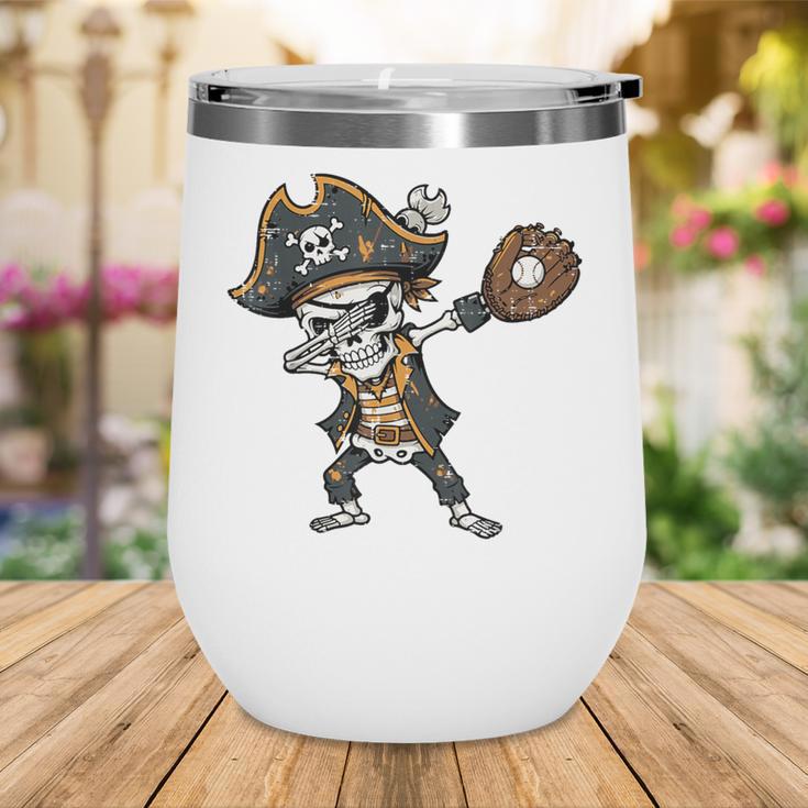 Dabbing Pirate Skeleton Baseball Dab Costume Boys Kids Men Wine Tumbler