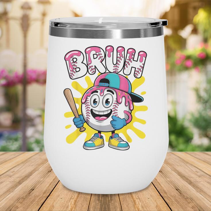 Drip Baseball Boy Youth Kid Ice Cream Dripping Baseball Bruh Wine Tumbler Drip Baseball Boy Youth Kid Ice Cream Dripping Baseball Bruh Wine Tumbler